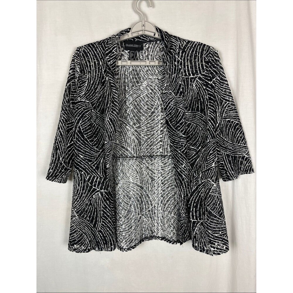 Frank Lymna Design Black and White Lace Cardigan